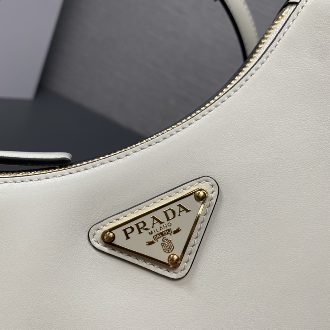 Prada Arque Leather Mini Shoulder Bag Handbag White 1BC199